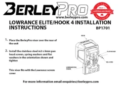 BerleyPro Lowrance Hook/Elite 3/4 Visor -FishYak Gear berleypro lowrance hook elite 3 4 visor 4