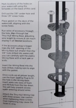 Old Town Thru Hull 3 Wire Kit -FishYak Gear old town thru hull 3 wire kit 3