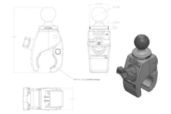 RAM Mounts Tough-Claw With 1" Ball Unpacked -FishYak Gear ram mounts tough claw with 1 ball unpacked 3